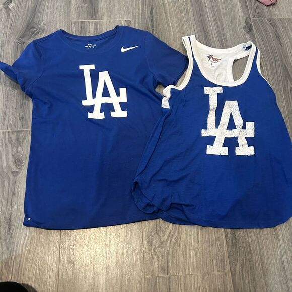 Blue LA Logo T-Shirt and Tank Top - Picture 1 of 5